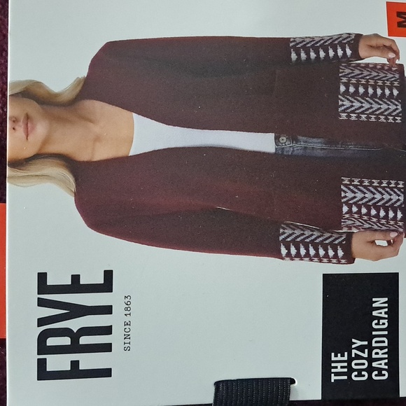 Frye Sweaters - FRYE Women's Cardigan - Deep Red with Pattern Size Medium New